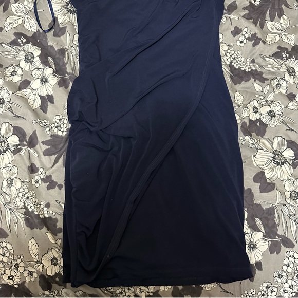 Le Chateau One Chain/Jewelled Shoulder Navy Blue Cocktail Dress - Size Small - Picture 8 of 9